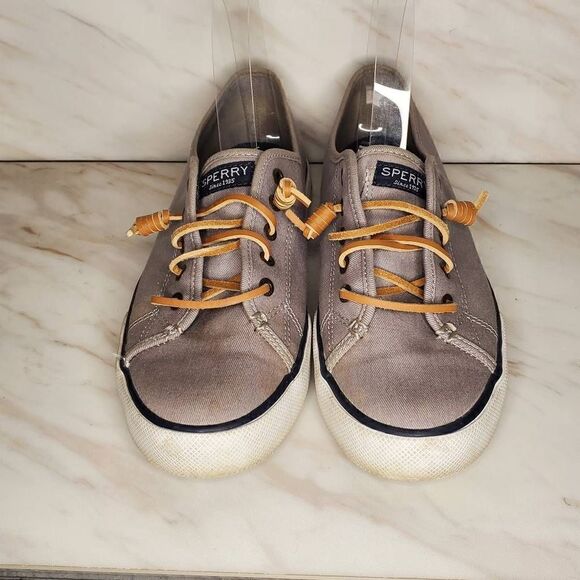 ‎Sperry Topsider Women's Pier View Canvas Grey Sneakers Size 8.5 - Picture 2 of 8
